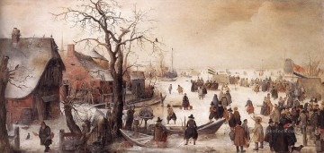  v Canvas - Winter Scene On A Canal Hendrick Avercamp